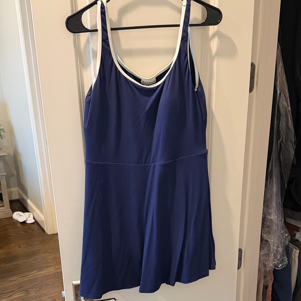 Tommy Bahama Navy Dress with White Trim